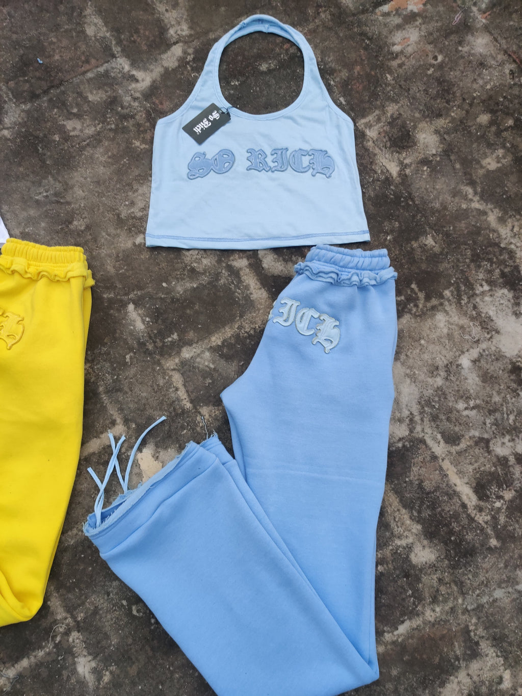 SR IceBlu Haltertop w/ Sweatpants Set